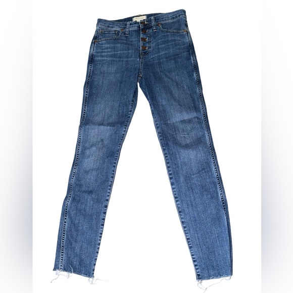 Madewell 10" High-Rise Skinny Jeans in Dewitt Wash: Button-Front| Size 28 - Picture 4 of 6